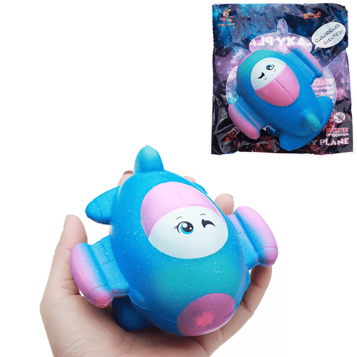 Taburasa 12CM Cute Galaxy Airplane Plane Squishy Slow Rising Squeeze Toy Kids Gift with Packaging - MRSLM