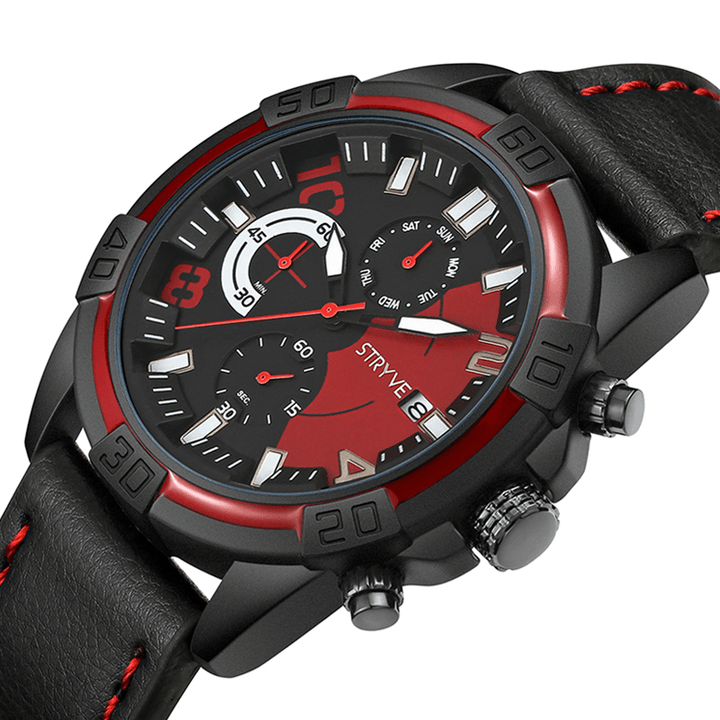 STRYVE S1001 Fashion Chrono Time Date Display Stopwatch Men Sport Quartz Watch - MRSLM