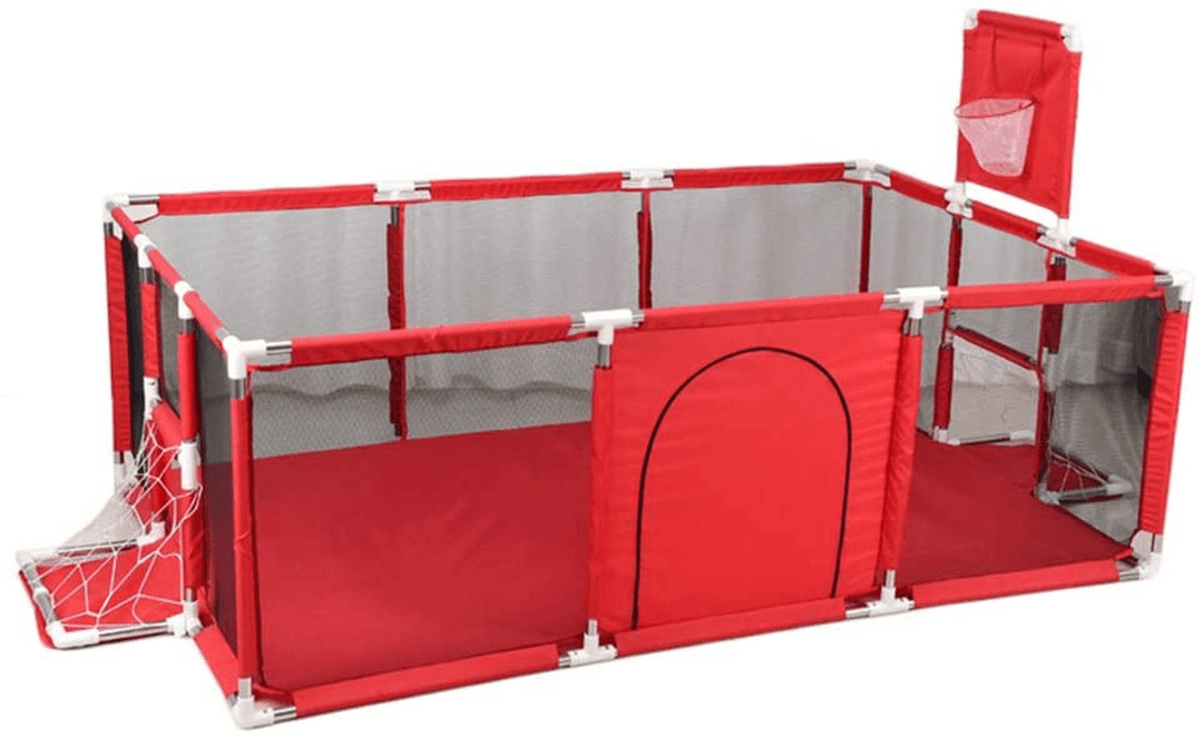 190X129Cm 3 in 1 Baby Playpen Interactive Safety Gate Children Play Yards Tent Basketball Court - MRSLM