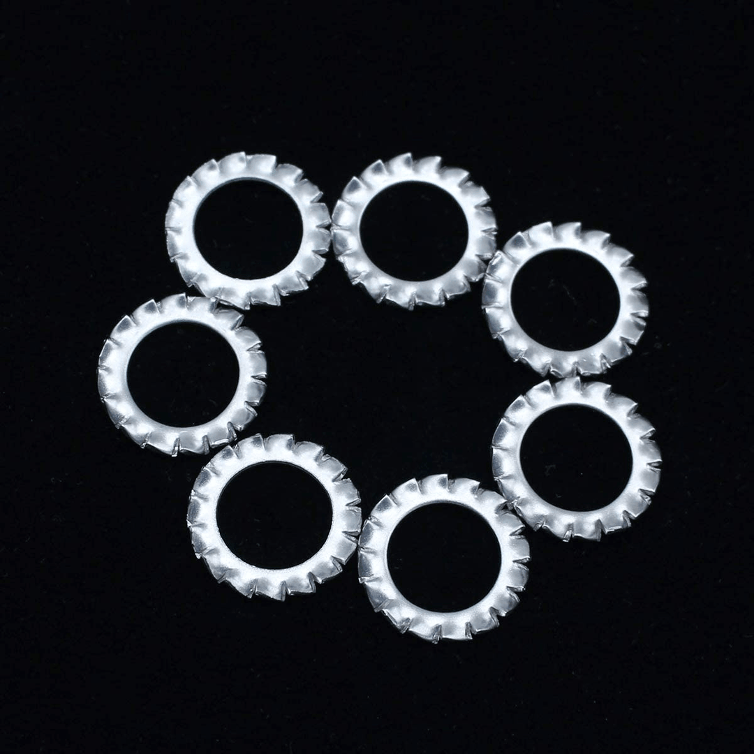 Suleve 300Pcs 304 Stainless Steel External Tooth Lock Washers Anti-Loosening Washer M2.5-M12 Assortment Kit - MRSLM