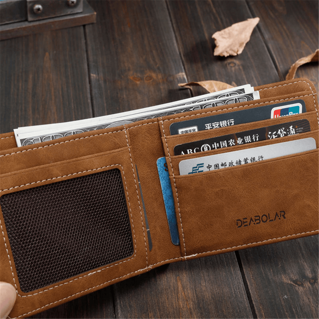 Men Canvas Slim Billfold Wallet Clutch Handbag Credit Card Purse Holder - MRSLM