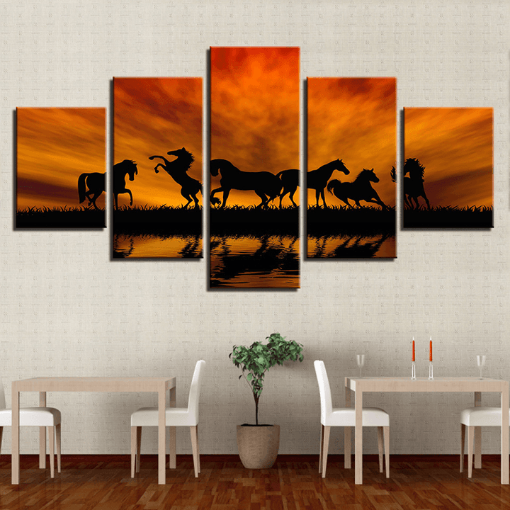 5PCS Large Huge Modern Wall Art Oil Painting Picture Print Unframed Home Decor Wall Sticker - MRSLM