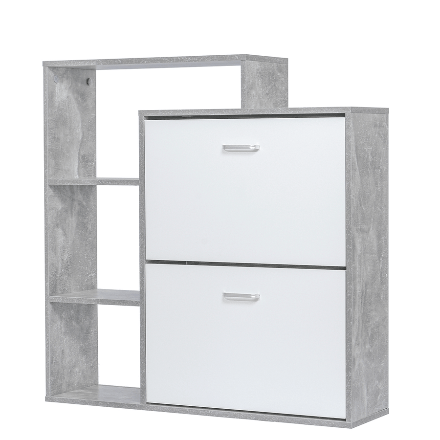 Modern Shoe Cabinet Storage Organizer 2 Door Display Shelf Multifunctional Rack - MRSLM