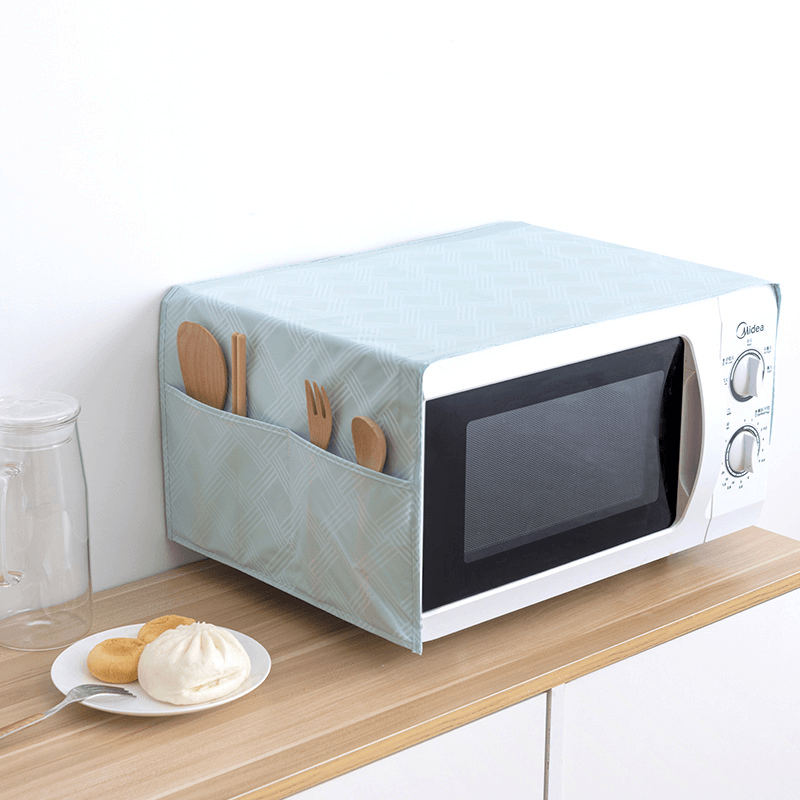 Home Kitchen PEVA Dustproof Waterproof Oil Proof Microwave Oven Dust Cover Hanging Storage Bag - MRSLM