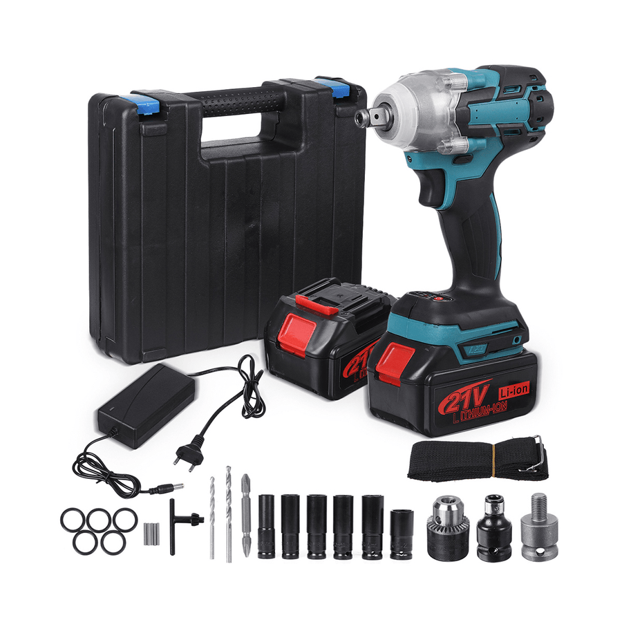 3-IN-1 Brushless Impact Wrench Kit W/ 2PCS Battery 1/4" Screwdriver Drill LED Light - MRSLM