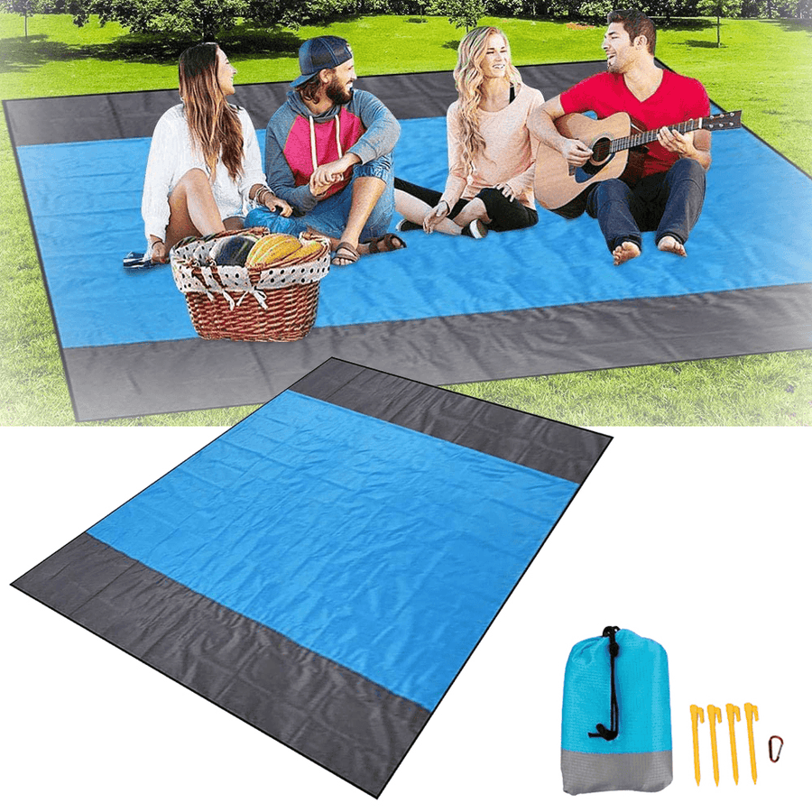 200X210Cm Free Sand Beach Blanket Folding Lightweight Picnic Mat Waterproof Beach Mat for Camping Travel - MRSLM