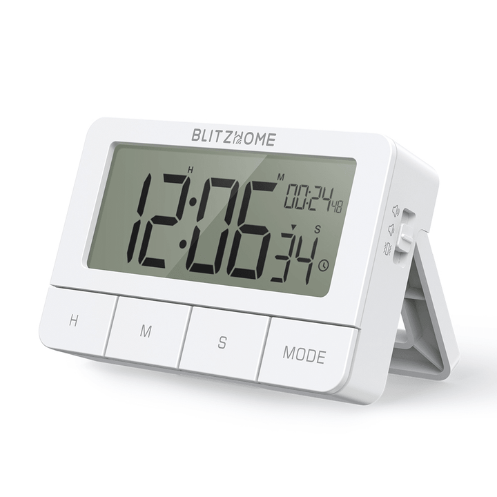 Blitzhome BH-TR01 Chronograph Electric Clock Kitchen Timer Multi-Mode Large HD LCD Screen Alarm Clock - MRSLM