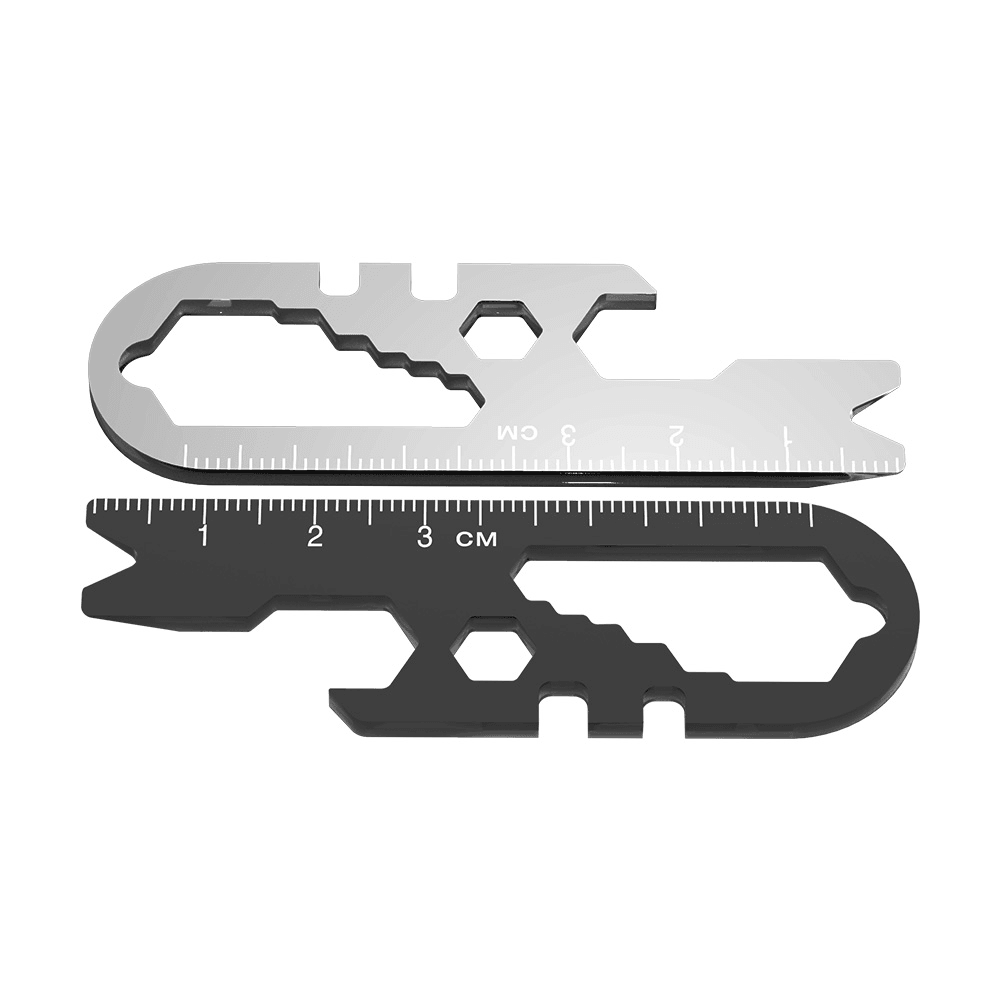 DIGOO DG-XBS 8 in 1 EDC Multi-Purpose Stainless Steel Wrench Key Chain Tools Screwdriver Bottle Opener Gauge Portable Tool - MRSLM