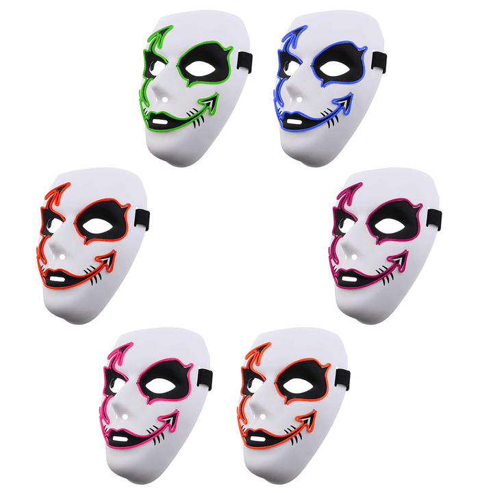 Halloween Mask LED Luminous Flashing Party Masks Light up Dance Halloween Cosplay - MRSLM