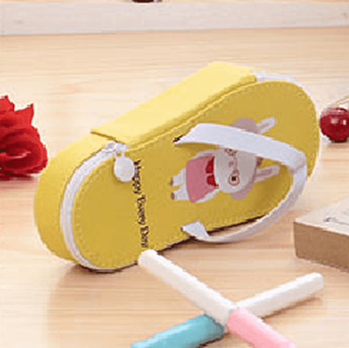 Cute Fruit Flip-Flops Creative Slippers Pencil Bag School Office Stationery Supplies Pencil Case - MRSLM