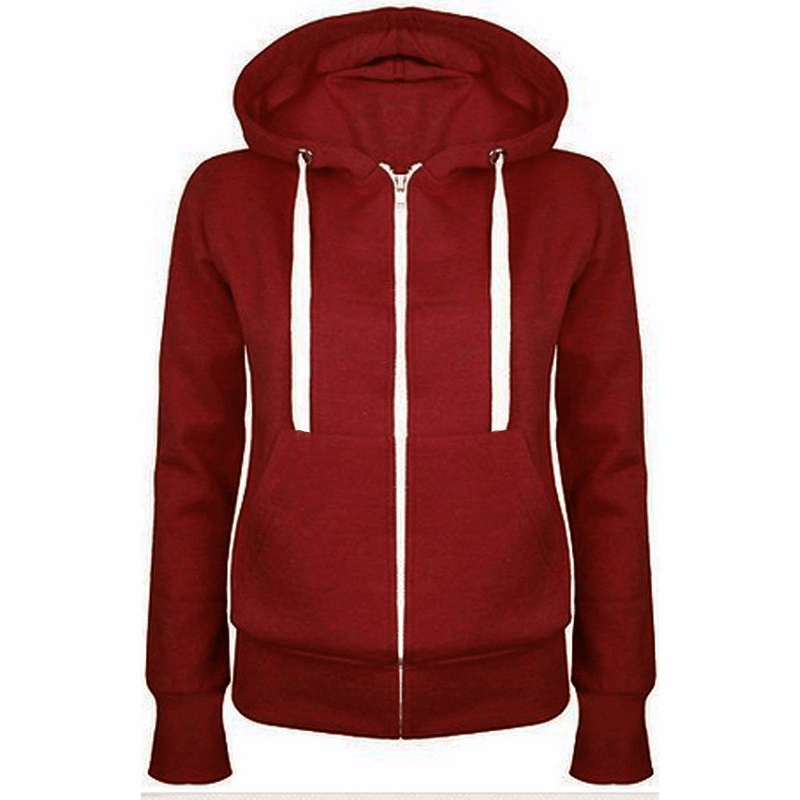 Men'S Fashion Solid Color Hooded Zip Jacket - MRSLM