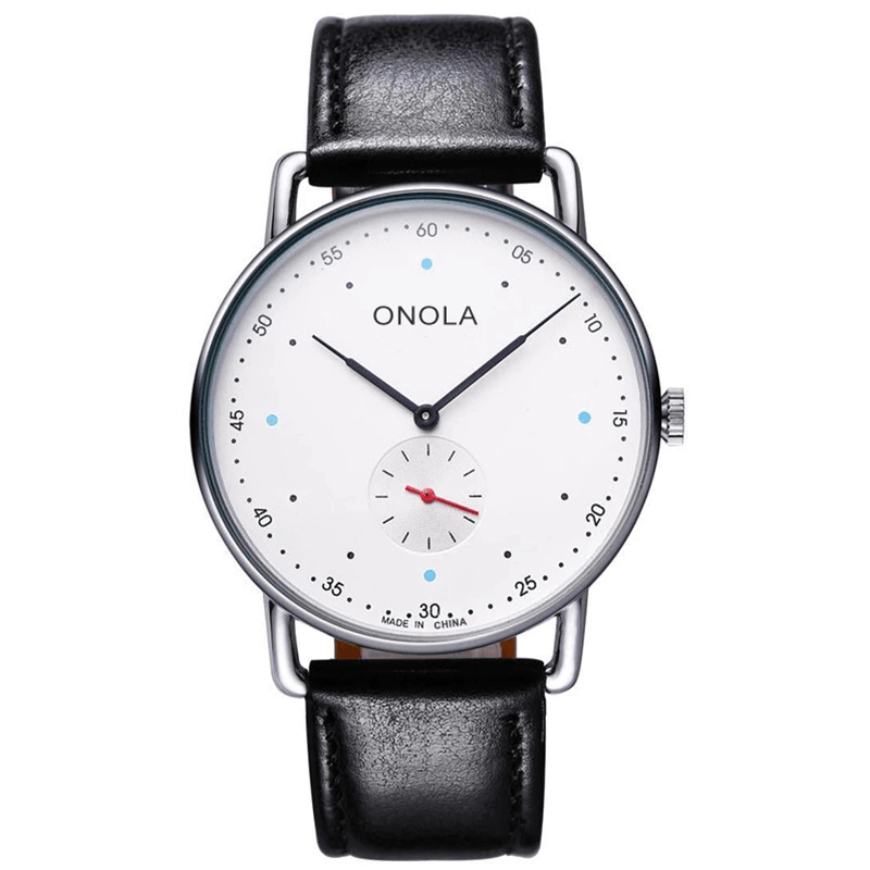 ONOLA ON3806 Creative Point Simple Dial Men Fashion Nylon Leather Strap Quartz Watch - MRSLM