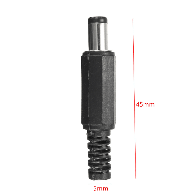 Excellway® JP02 10Pcs 5.5X2.1Mm DC Power Male Solder Barrel Tip Plug Jack Connector - MRSLM