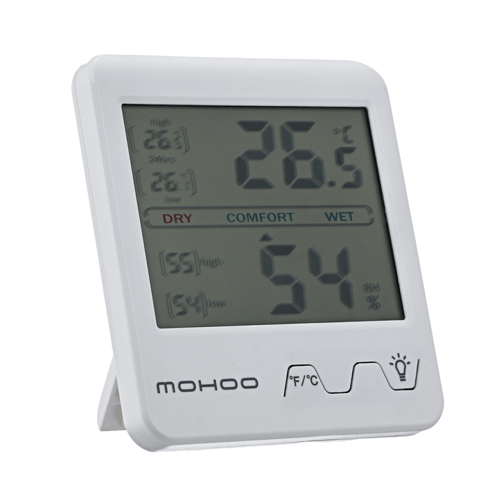 MOHOO Indoor Thermometer Hygrometer Digital Hygrometer Thermometer Temperature and Humidity Meter with Backlight for Room Home Greenhouse - MRSLM