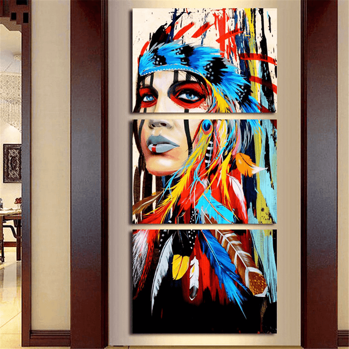 3Pcs Set Indian Woman Canvas Paintings Print Picture Modern Art Wall Home - MRSLM