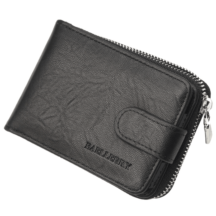 Baellerry Men Faux Leather Multi-Card Zipper Wallet - MRSLM