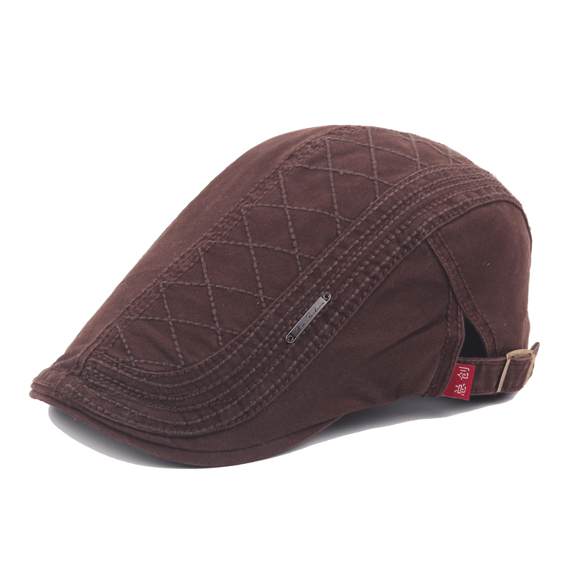 Hat Men'S Cotton Peaked Cap British Retro Beret Outdoor Sun Hat - MRSLM
