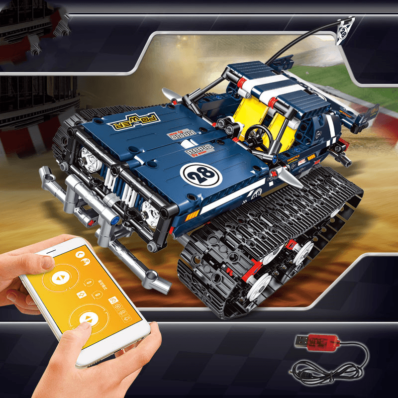 Remote Control Car Tracked Programming Racing Children Assembling - MRSLM