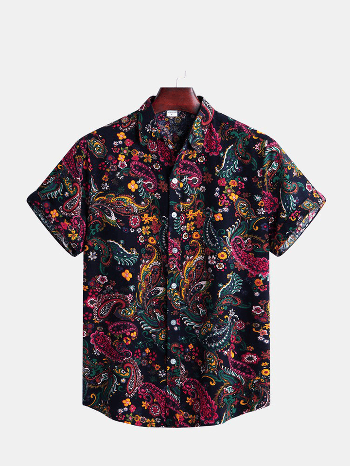 Mens Summer Holiday Ethnic Printed Shirts - MRSLM