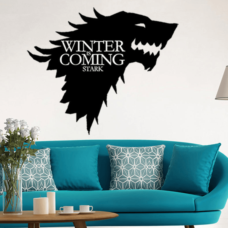 T-5 Game of Thrones Stark Family Emblem Ice Wolf Wall Stickers Engraved Wall Stickers - MRSLM
