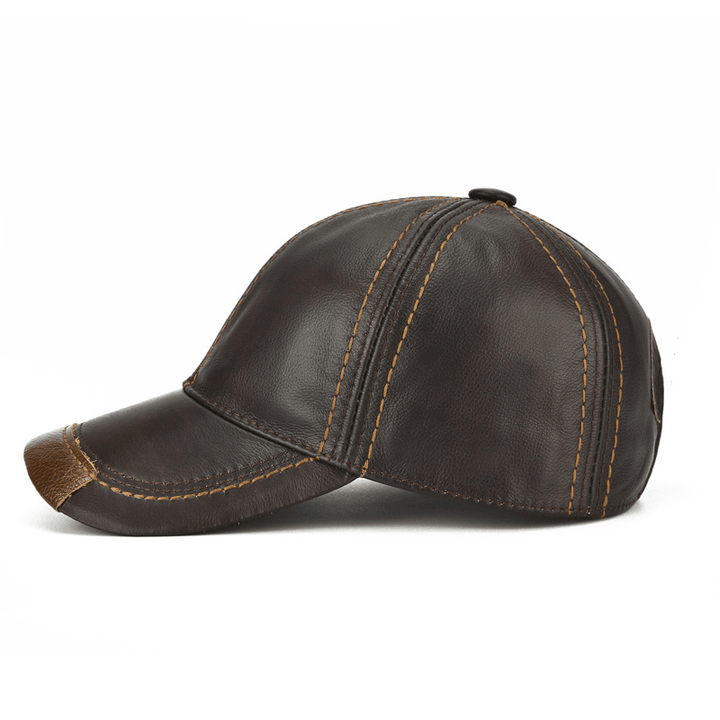 Men Single Leather Thin Baseball Cap - MRSLM