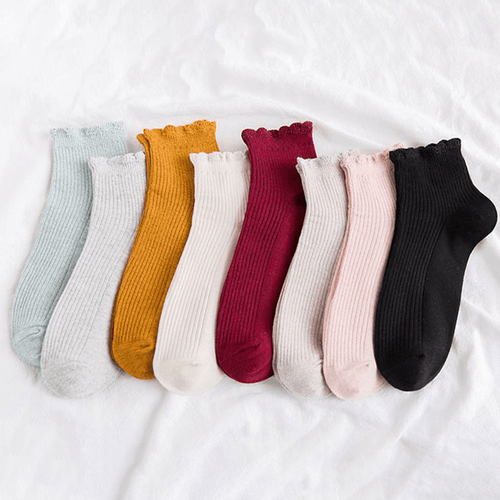 Women Summer Breathable Short Tube Socks Cotton Boat Socks - MRSLM