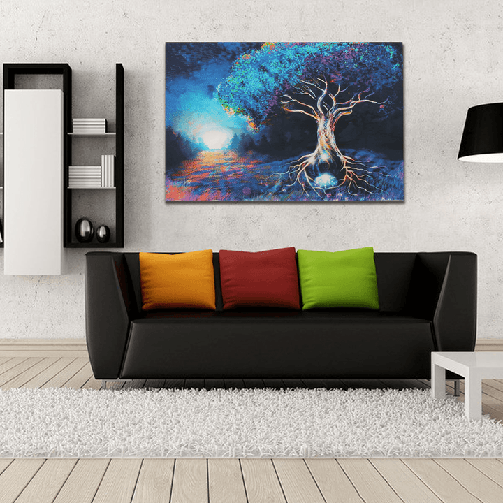 Psychedelic Trippy Tree Pattern Silk Fabric Poster Visual Mind Manifesting Wall Paper - MRSLM