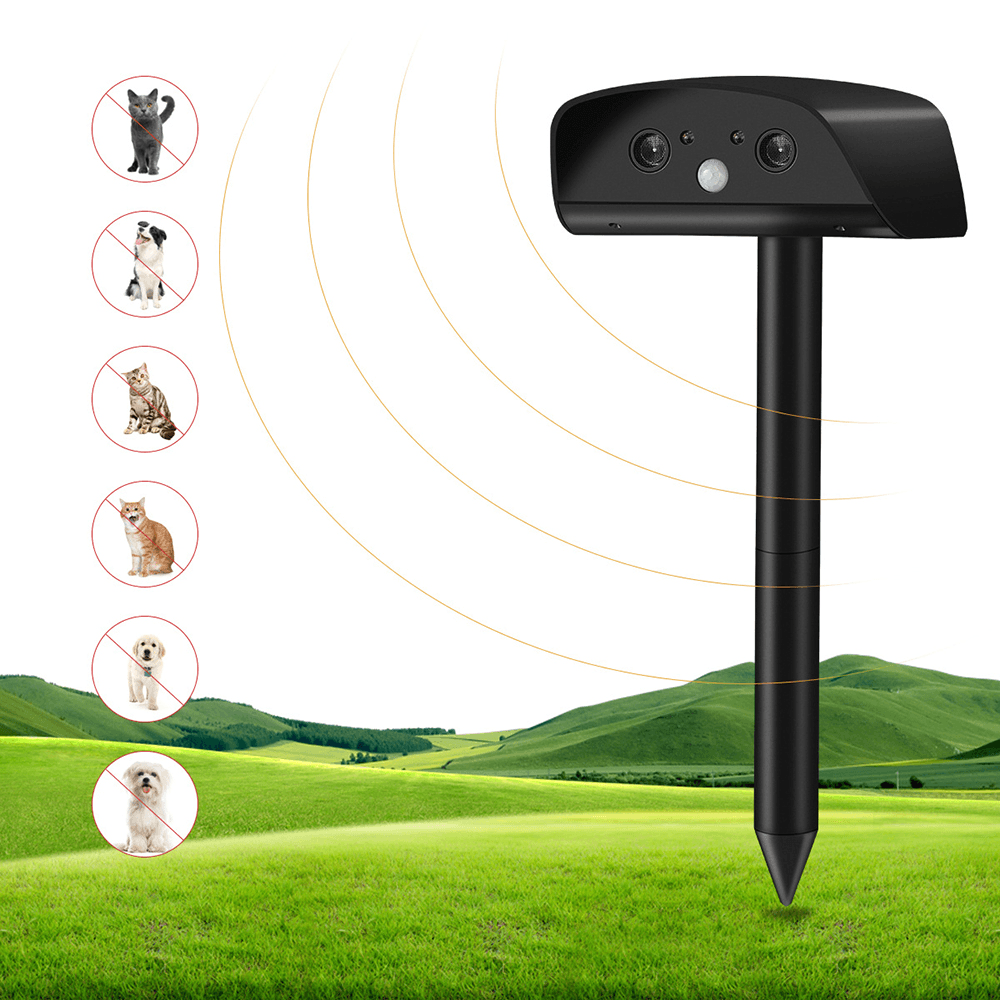 Ultrasonic Animal Repeller Garden Repellent Dog Cat PIR Sensor Repellent Keep Animals Away Training Equipment - MRSLM