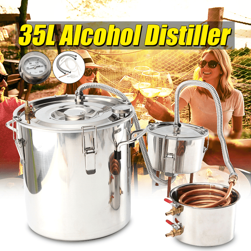 30L Alcohol Water Distiller Moonshine Still Stainless Boiler with Thumper Keg - MRSLM