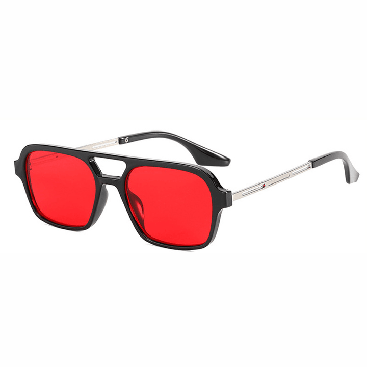 Sunglasses Star with the Same Retro Black Frame Double Beam Plain Glasses - MRSLM