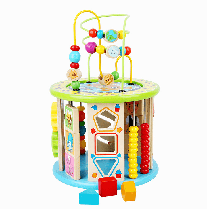 Treasure Box Toys Multifunctional 10-In-One Puzzle Bead around Wooden Toys - MRSLM