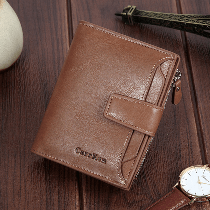 Men Faux Leather Retro Personalized Wallet Card Holder - MRSLM