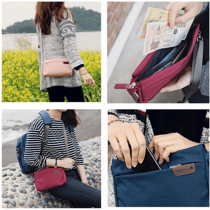 Women Travel Passport Storage Bag Nylon Waterproof Crossbody Bag - MRSLM