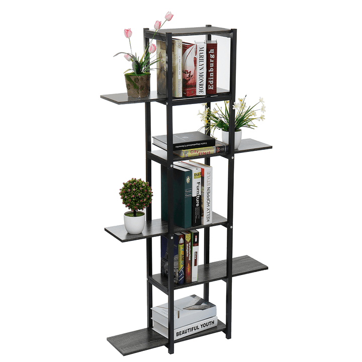 6 Tiers Wooden Bookshelf Plant Flower Stand Storage Rack Home Office Decorations Stand - MRSLM