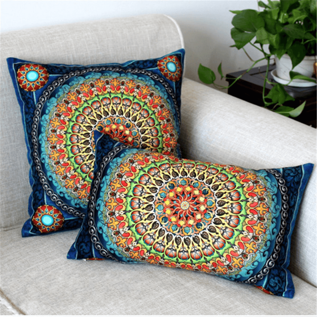 Square Rectangle Cotton Linen Short Pile Fabic Pillow Case Cushion Cover Home Decor - MRSLM