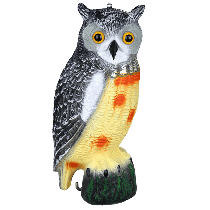 Realistic Owl Decoy Statue Elbow Owl Bird Pigeon Crow Scarer Scarecrow Simulation Garden Yard Protecter - MRSLM