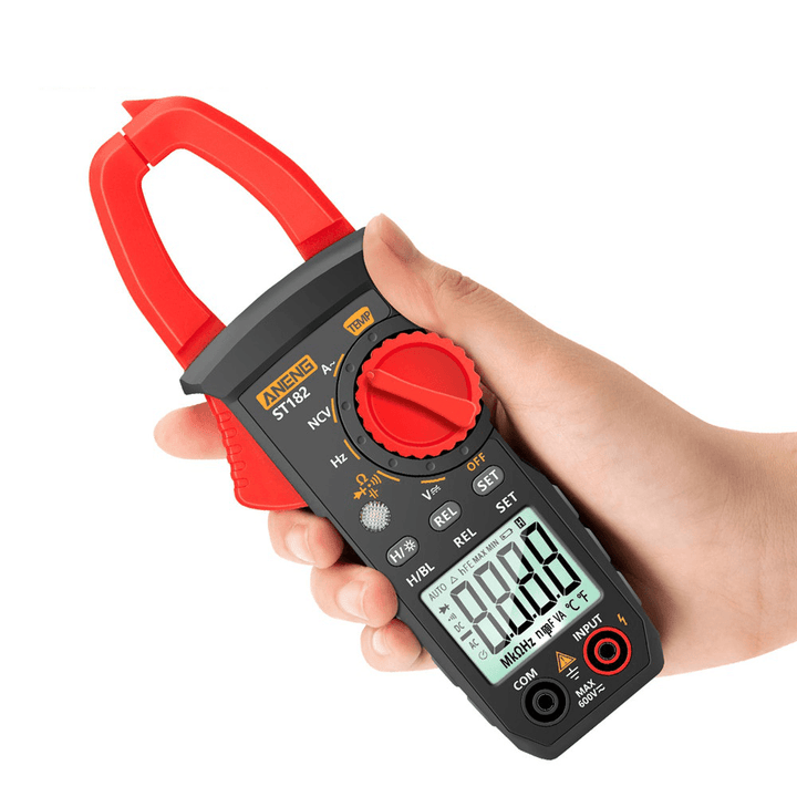 ANENG ST182 Digital Clamp Meter DC/AC Voltage Tester Clamp Multimeter Hz Capacitance NCV Ohm Test - MRSLM