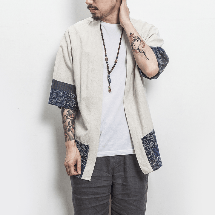 Cotton and Linen Retro Chinese Cardigan Tang Suit Men'S Clothing - MRSLM