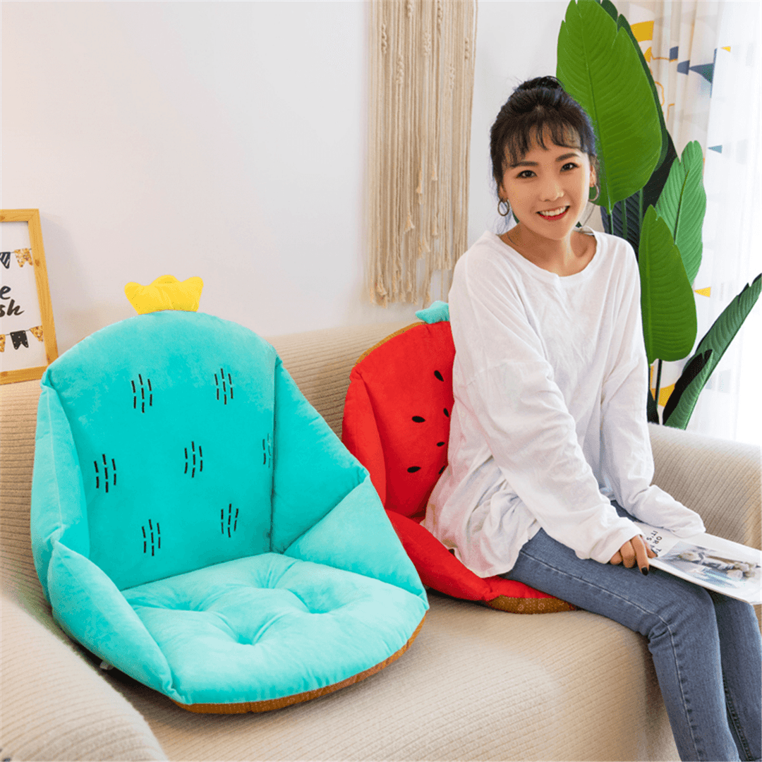 Cartoon Chair Cushion Backrest Waist Support Soft Seat Pillow Mat Home Office Furniture Decoration - MRSLM