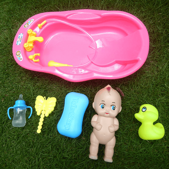 Bathing Doll Little Yellow Duck Set Bathtub Toy - MRSLM