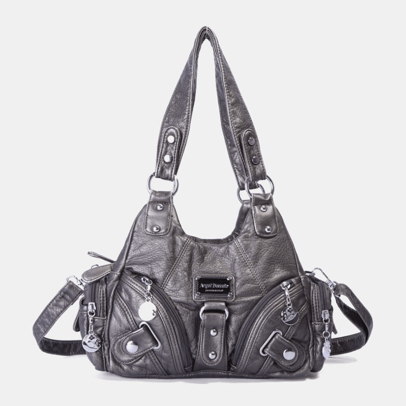 Vintage PU Leather Anti-Theft Convertible Crossbody Bag for Women - Angel Kiss - MRSLM