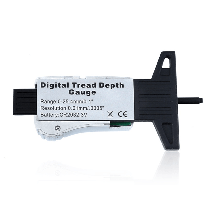 Digital Tread Depth Gauge 0-25.4Mm/0.01Mm Metric/Inch/Fraction Big LCD Display Caliper Wheel Tread Depth Meter Measuring Tools - MRSLM