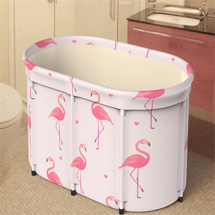 Portable Adult Thickened Folding Bathtub Household Large Bathtub Steaming Room Sauna Bath Barrel with Lid - MRSLM