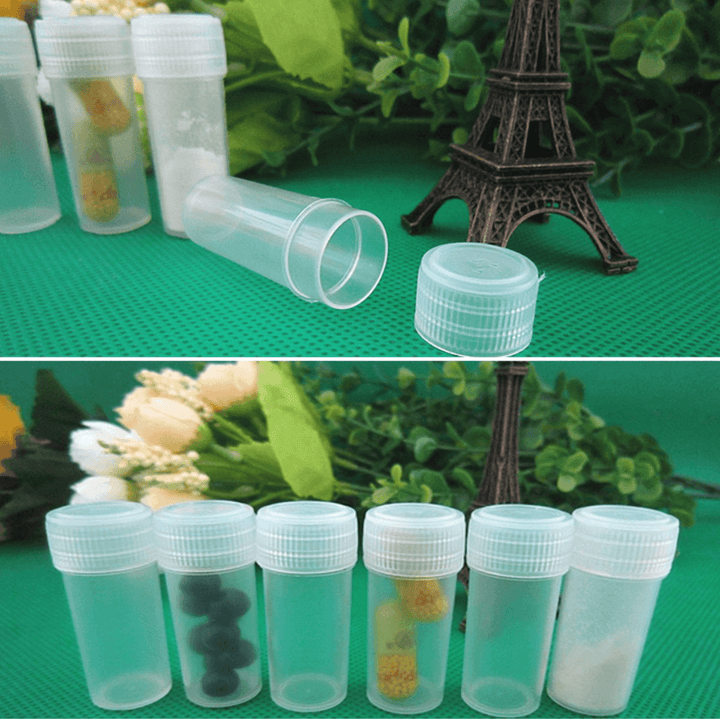 20Pcs 5Ml Chemistry Plastic Test Tube Vials with Seal Caps Pack Container - MRSLM