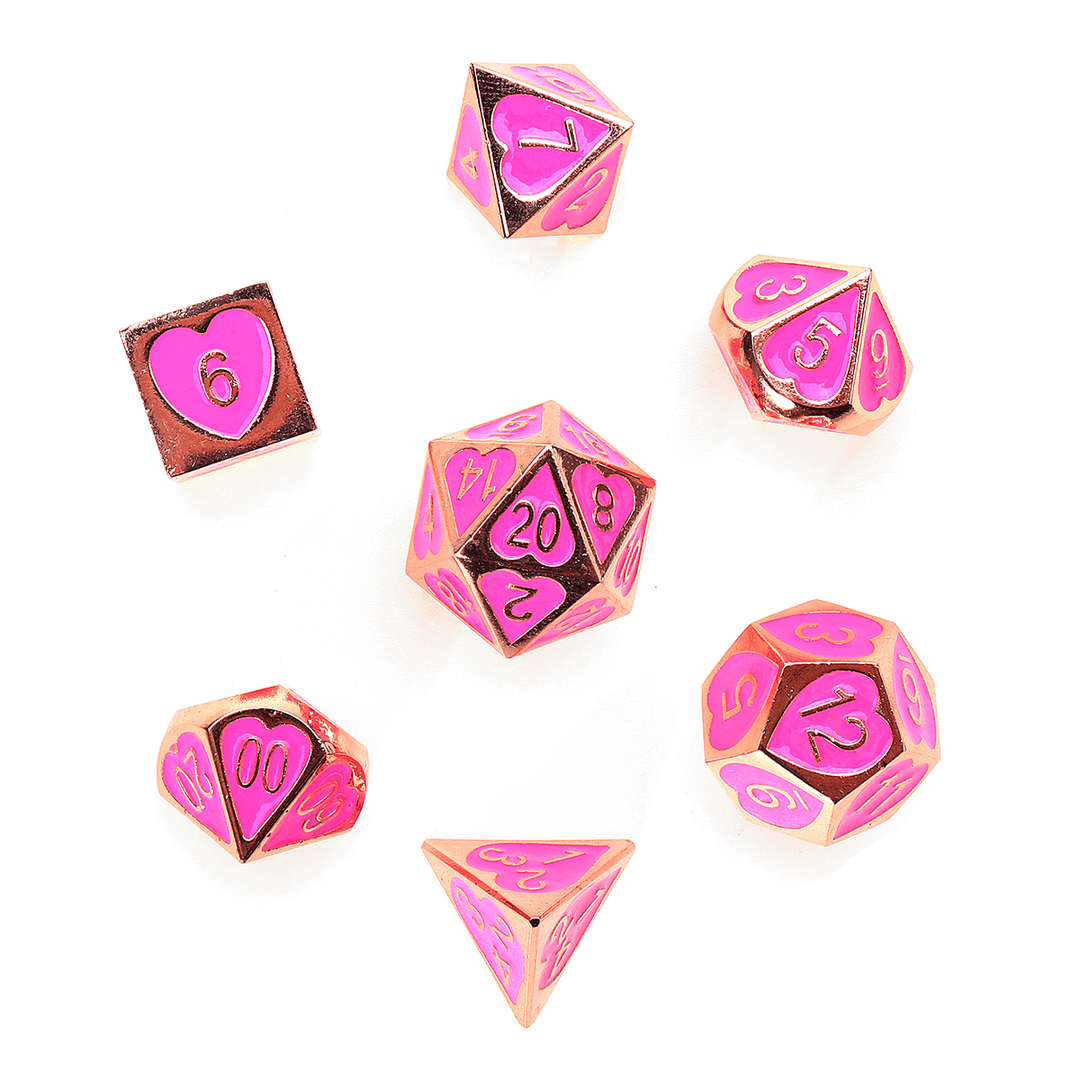 7PCS Metal Polyhedral Dices Set for Dungeons and Dragons Dice Desktop RPG Game - MRSLM