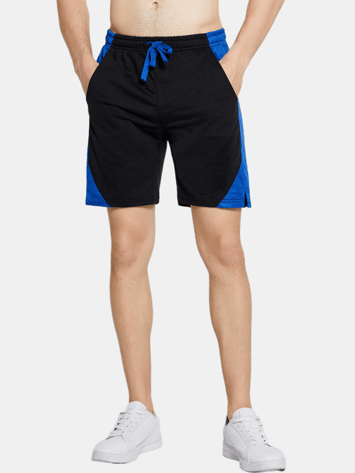 Mens Sports Patchwork Breathable Drawstring Casual Shorts - MRSLM