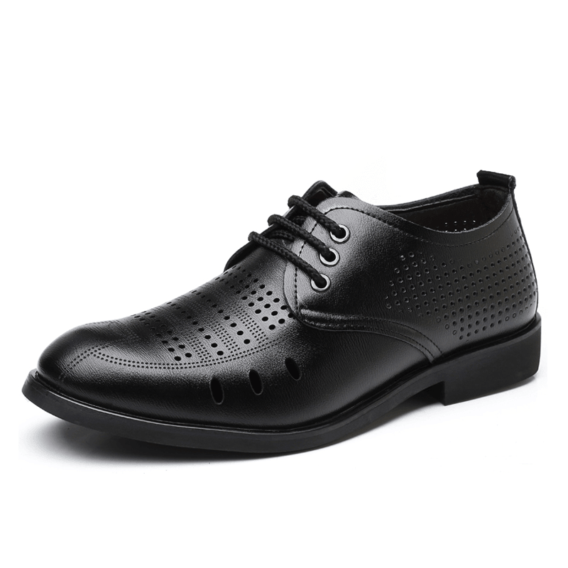 Men Microfiber Leather Breathable Hollow Out Oxfords Casual Business Shoes - MRSLM