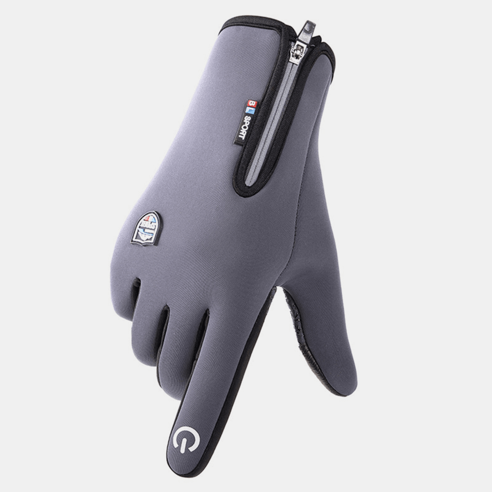 Unisex Touchscreen Outdoor Winter plus Velvet Riding Keep Warm Waterptoof Gloves - MRSLM