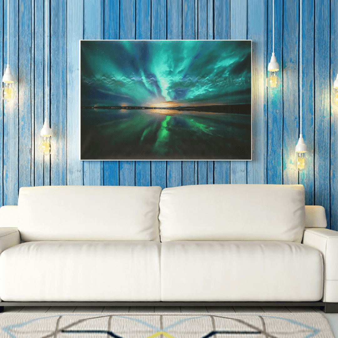 Teal Northern Lights Canvas Prints Paintings Picture Wall Home Art Decorations - MRSLM