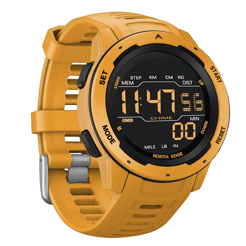 NORTH EDGE Mars Alarm Pedometer Countdown Sport Watch 50M Waterproof FSTN Screen Digital Watch - MRSLM